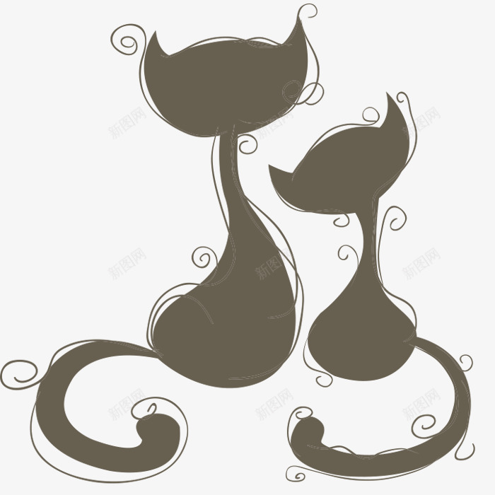 猫咪背影png免抠素材_新图网 https://ixintu.com 剪影 卡通 可爱 尾巴 猫咪 耳朵 背影 黑色