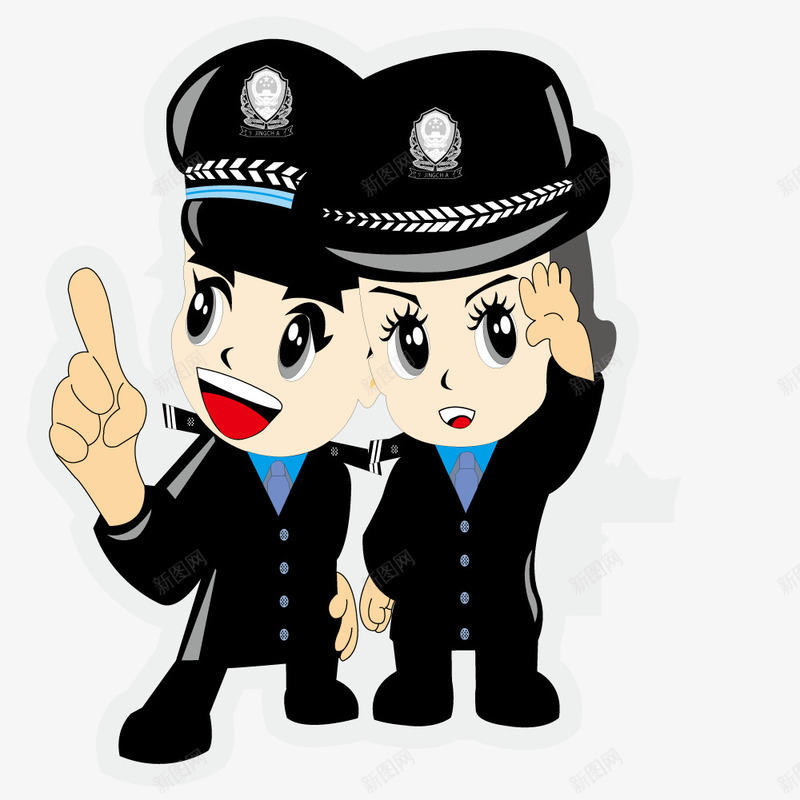 做手势的警察矢量图ai免抠素材_新图网 https://ixintu.com 手势 武警 警察 矢量图