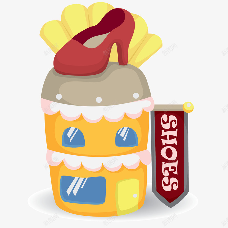 卡通鞋店png免抠素材_新图网 https://ixintu.com 卡通鞋店 卡通鞋店免费png下载 鞋店 鞋店小屋子矢量图
