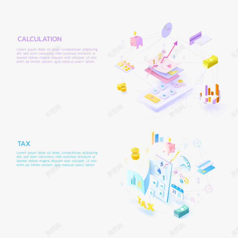 科技数据插图矢量图eps免抠素材_新图网 https://ixintu.com 3D金融 创意 创意扁平化 国外 彩色 数据互联网 文件 浅色 英文 矢量图