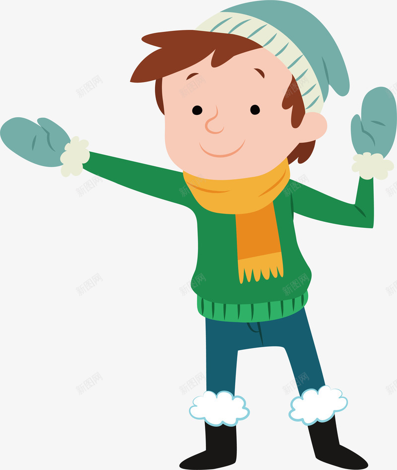 绿色衣服的小男孩矢量图ai免抠素材_新图网 https://ixintu.com 冬天男孩 小男孩 拍照姿势 矢量png 绿衣服 绿衣男孩 矢量图