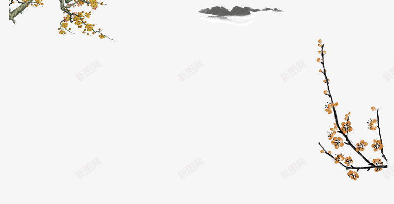 灰色中国风水墨边框纹理png免抠素材_新图网 https://ixintu.com 中国风 免抠PNG 水墨 灰色 边框纹理