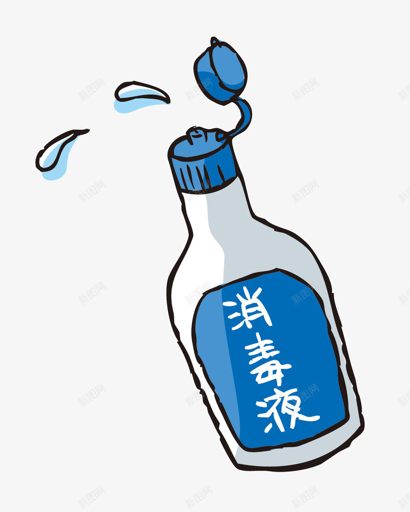蓝瓶消毒液卡通手绘图psd免抠素材_新图网 https://ixintu.com Q版 卡通 手绘 消毒液 简笔画 蓝瓶 装饰