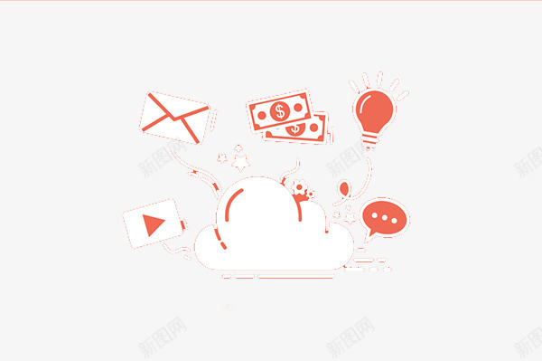 扁平化手机APP图标元素png_新图网 https://ixintu.com H5页面素材 卡通 扁平化 扁平素材 手机APP图标元素 电商卡通 网页设计卡通