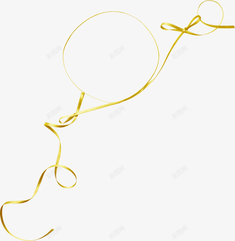 金色飘带png免抠素材_新图网 https://ixintu.com 好看 手绘 绳子 金色