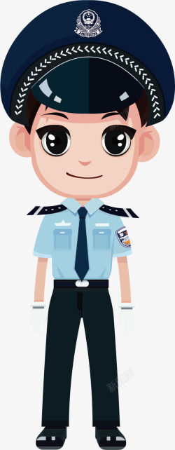 海关警帽微笑的男警官高清图片