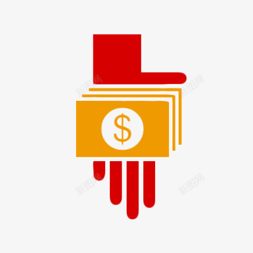手绘折现小图形png免抠素材_新图网 https://ixintu.com 手拿现金 手绘折现标志 折现 美元 金融 金钱