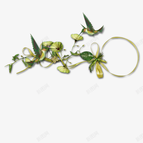 绿叶小鸟漂浮png免抠素材_新图网 https://ixintu.com png 小鸟 漂浮 绿叶 装饰