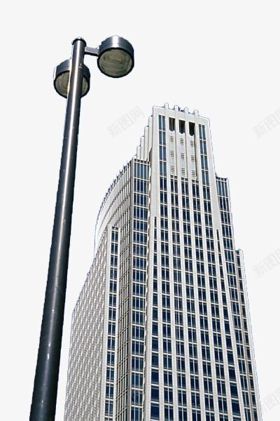 大气建筑公司大楼外观路灯图png免抠素材_新图网 https://ixintu.com 公司 公司外观 公司门口 复古 白色大楼 路灯