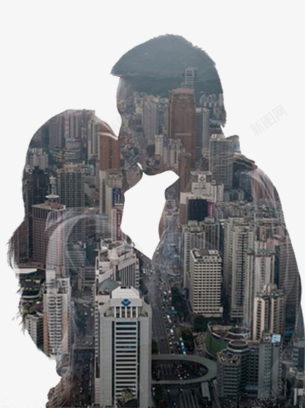 情侣剪影png免抠素材_新图网 https://ixintu.com 七夕 城市 填充 情侣 浪漫 爱情 黑白男女