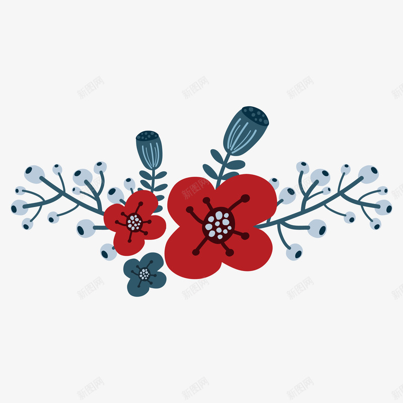手绘古风花朵png免抠素材_新图网 https://ixintu.com 古风 大红花 手绘 手绘古风花朵 红色花朵 花朵