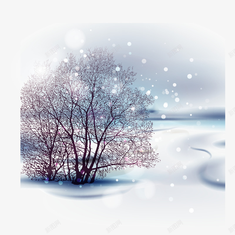 冬天山村风景图矢量图ai免抠素材_新图网 https://ixintu.com 免抠图 冬天 山村 树 雪白 雪花 风景 矢量图
