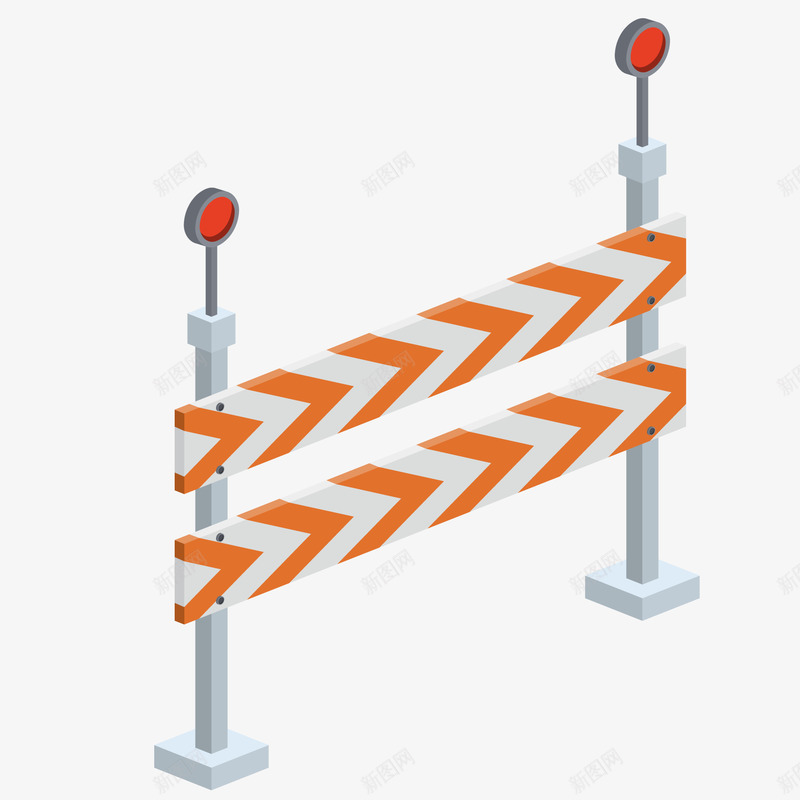 卡通临时围挡图标png_新图网 https://ixintu.com 临时围挡 停车 卡通 指示牌 标识 绕行