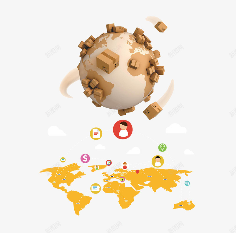 物流快递送货科技创意合成图psd免抠素材_新图网 https://ixintu.com 互联网 仓储 创意 合成图 商务 快递 物流 科技 运送 送货