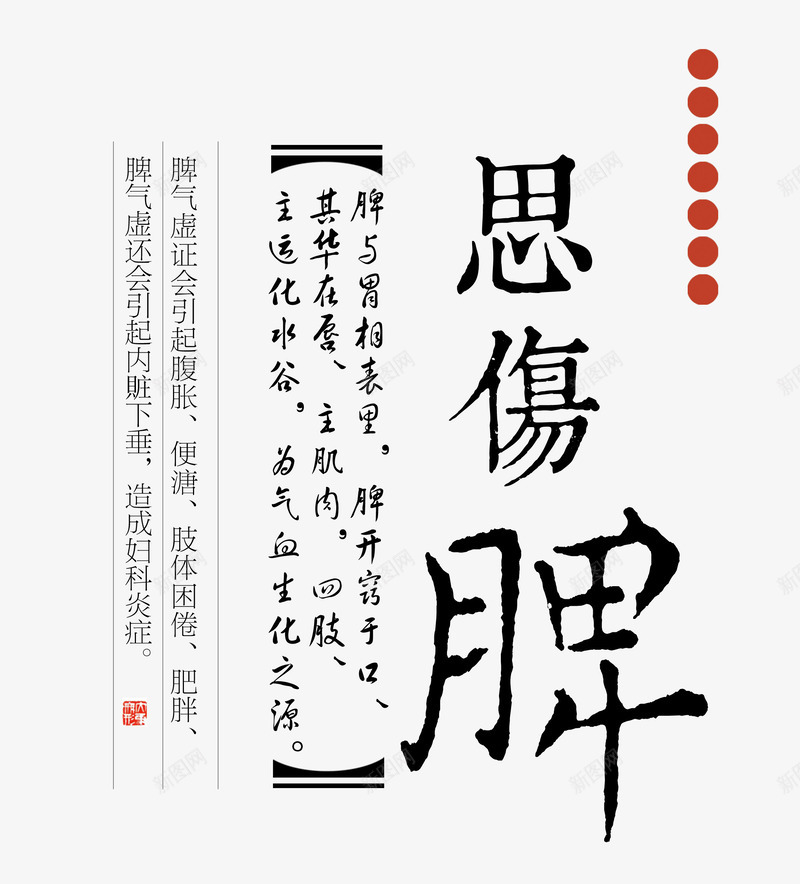 思伤脾png免抠素材_新图网 https://ixintu.com 健康 养生表 思伤脾 文字排版