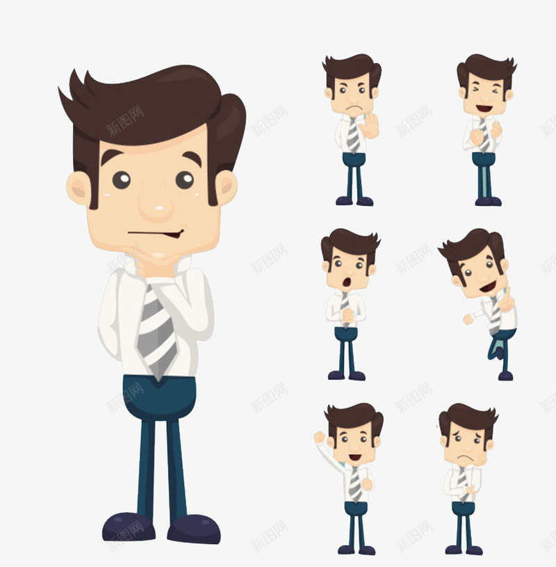 打领带的男士png免抠素材_新图网 https://ixintu.com 卡通 商务成功人 手绘 搞笑 白色