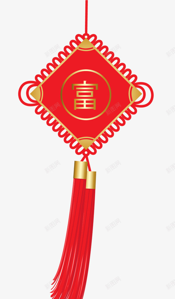 富贵红色中国结png免抠素材_新图网 https://ixintu.com 中国结 富贵 新年 红色
