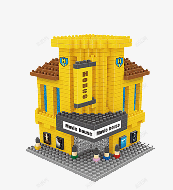 积木酒店建筑png免抠素材_新图网 https://ixintu.com house 大楼 建筑 积木 酒店 黄色