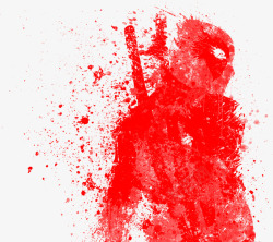 红色武士涂鸦海报背景素材