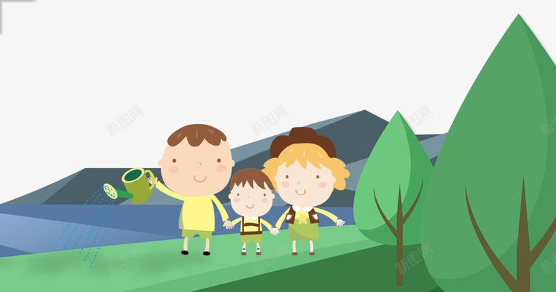 春季一家人踏青出游psd免抠素材_新图网 https://ixintu.com 一家人 亲子旅游 叶子 报春 春夏 春季 春游 春装 欧式