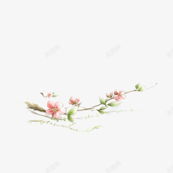 一枝独秀png免抠素材_新图网 https://ixintu.com 一枝花 七叶 枝头 桃花 樱花 独秀 配图