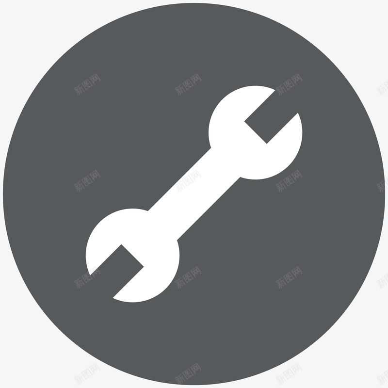维修售后圆形矢量图图标ai_新图网 https://ixintu.com 双头工具 售后维修 扳手 灰色底色 白色主体 维修 装修 矢量图