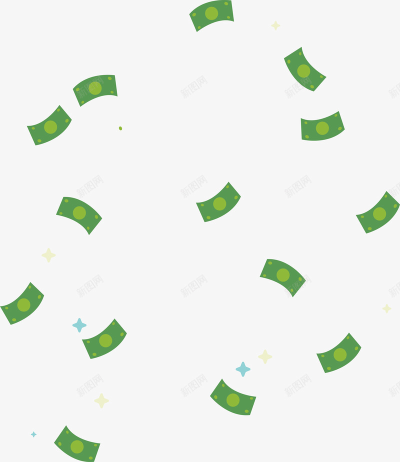 卡通钞票矢量图ai免抠素材_新图网 https://ixintu.com PNG图 PNG图下载 创意卡通 卡通 卡通插图 插图 钞票 飞舞的钞票 矢量图