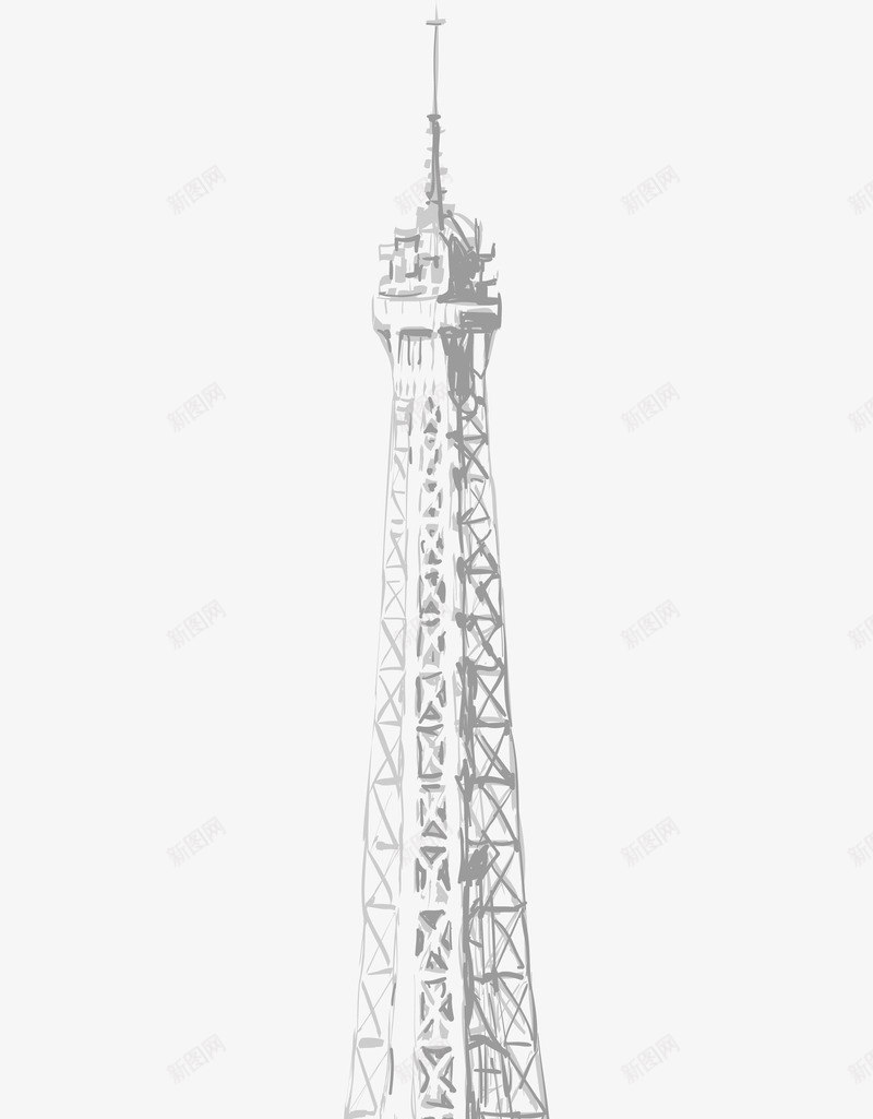 埃菲尔铁塔png免抠素材_新图网 https://ixintu.com 埃菲尔铁塔 手绘 景点 水墨