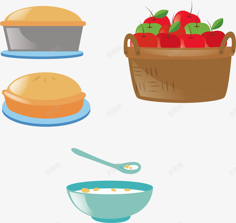 做蛋糕的材料png免抠素材_新图网 https://ixintu.com 甜点材料 矢量素材 蛋糕坯 鲜果 鸡蛋
