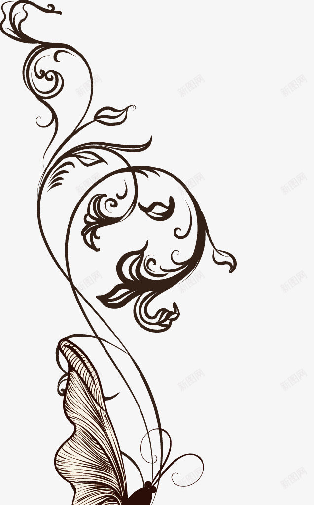 花草背景png免抠素材_新图网 https://ixintu.com 名片 手绘花卉 梦幻花卉 素描 花 花卉 花朵 花纹花卉 花线稿 花草 花草背景 花边