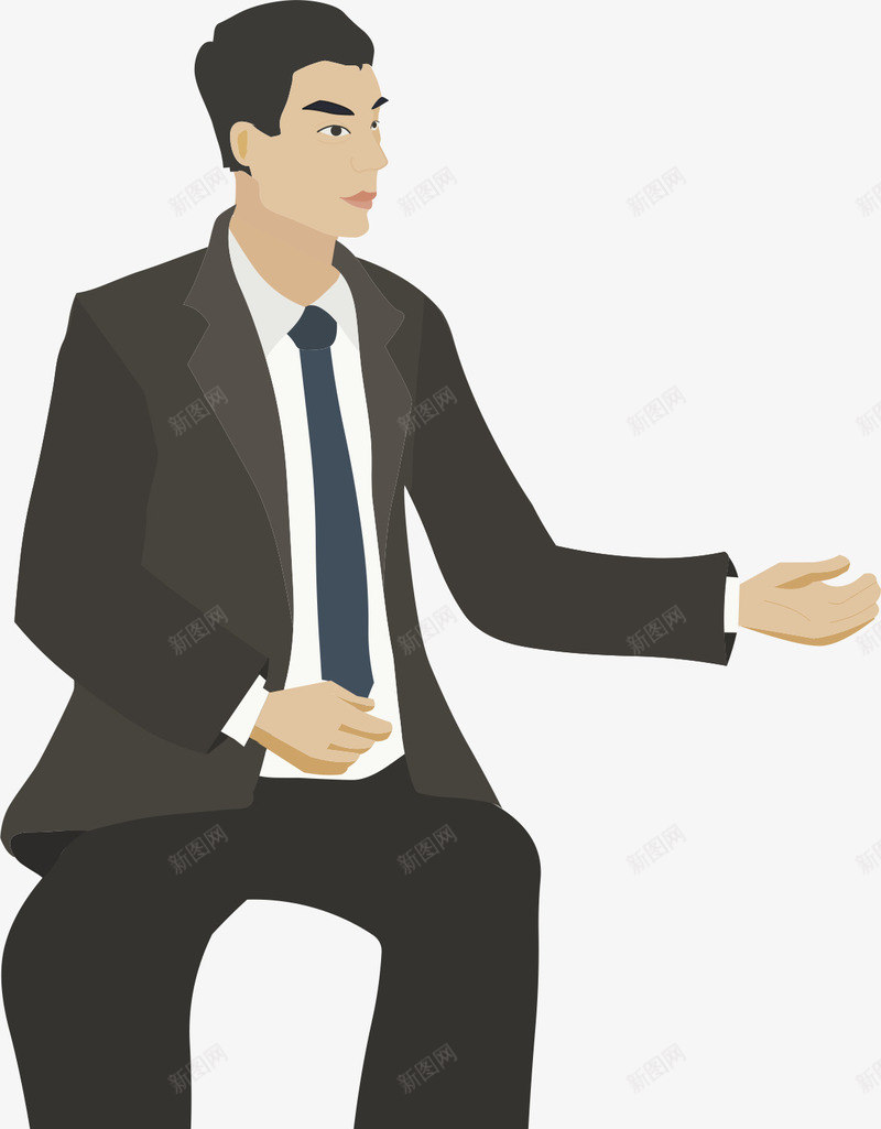 讲话的人png免抠素材_新图网 https://ixintu.com 卡通人物 男子 西装 说话的人 领带