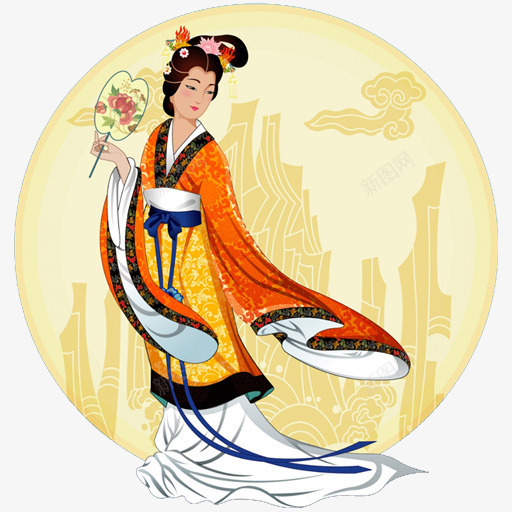 中秋节之嫦娥奔月图标png_新图网 https://ixintu.com 中秋节 图标 奔月 嫦娥