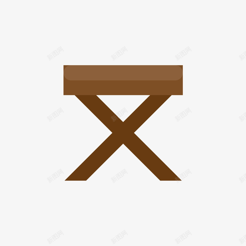 咖啡色的折叠凳矢量图ai免抠素材_新图网 https://ixintu.com 凳子 咖啡色 折叠凳 日用 日用凳子 矢量凳子 矢量图