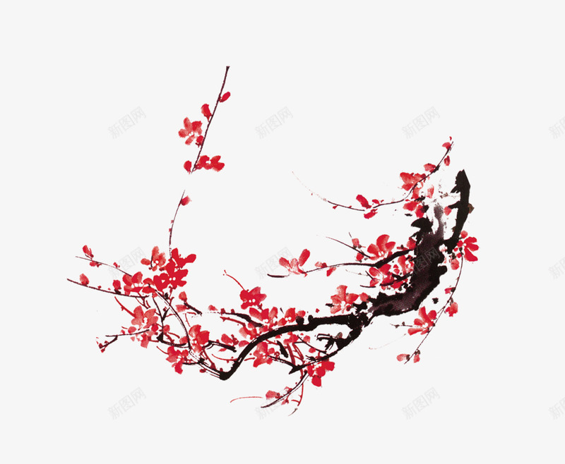 梅花png免抠素材_新图网 https://ixintu.com 中国风 冬梅 古代 古典 梅花 经典 装饰