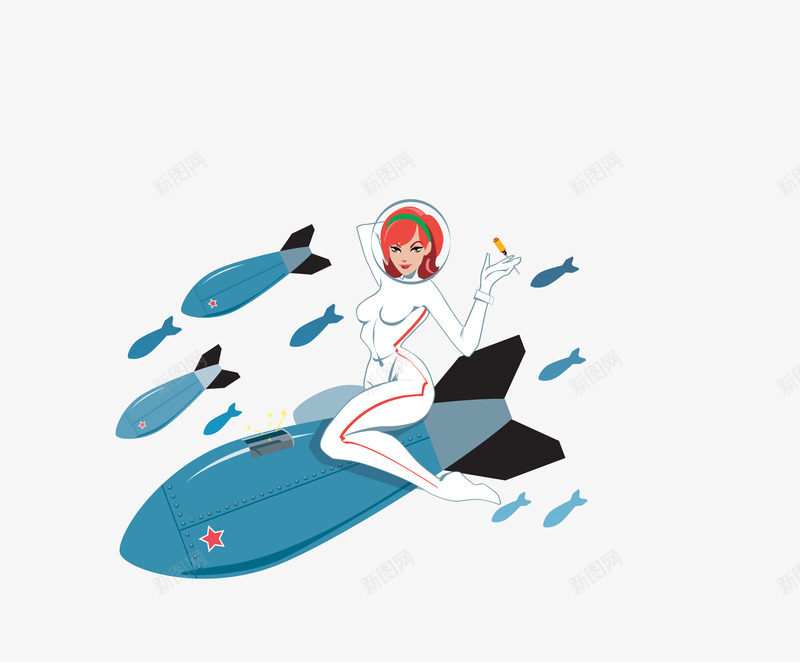 彩色飞行的女宇航员png免抠素材_新图网 https://ixintu.com 彩色宇航员 矢量宇航员 航天卡通 飞行的女宇航员
