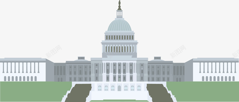 卡通美国国会白宫矢量图ai免抠素材_新图网 https://ixintu.com 国会 白宫 矢量png 美国 美国政府 美国白宫 矢量图