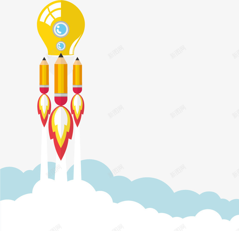 创意火箭矢量图eps免抠素材_新图网 https://ixintu.com ppt 创意 商务 装饰 铅笔火箭 矢量图