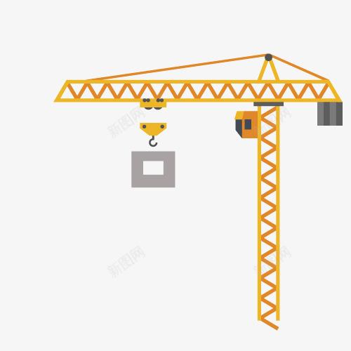塔吊png免抠素材_新图网 https://ixintu.com 吊塔 工地 工地塔吊 建筑 挂钩 楼房 货物