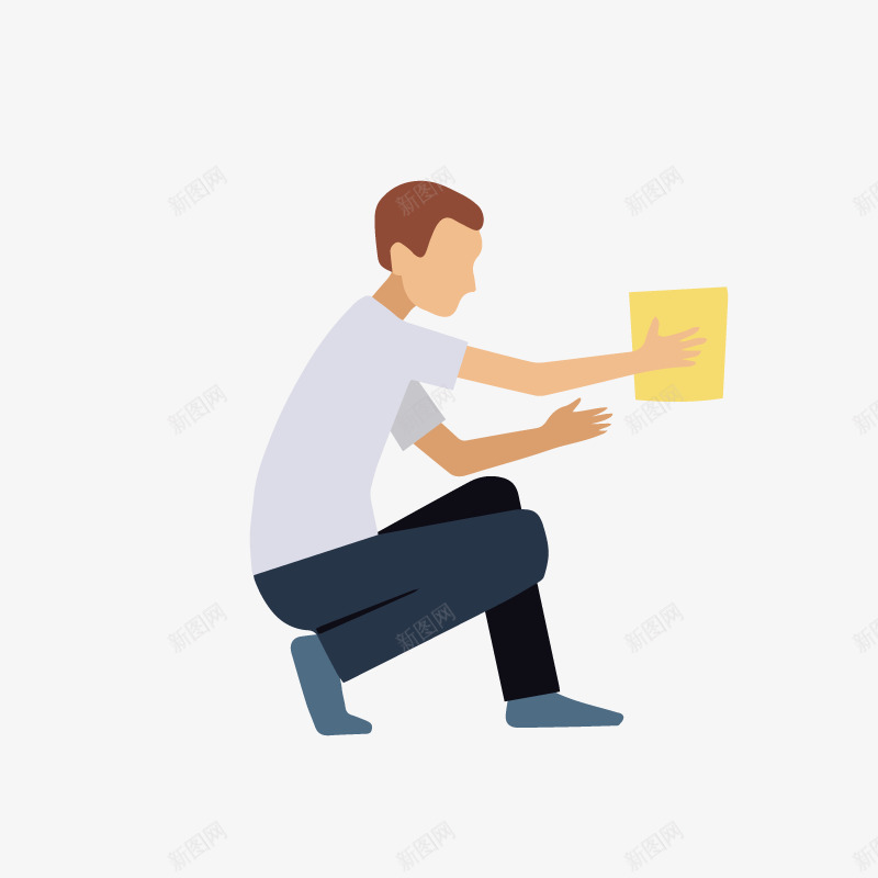 手绘扁平化卡通男人打扫卫生png免抠素材_新图网 https://ixintu.com 卡通人物 卡通男人打扫卫生 家政卫生 扁平化人物 手绘卡通男人 清洁工