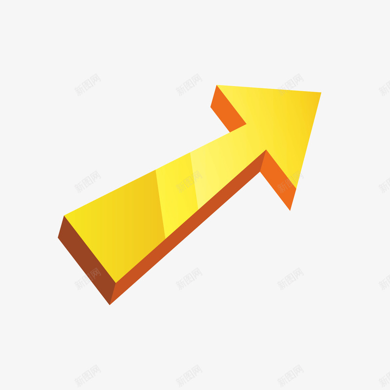 黄色箭头图标png_新图网 https://ixintu.com ppt 商务 指向 数据 方向 渐变 箭头 黄色