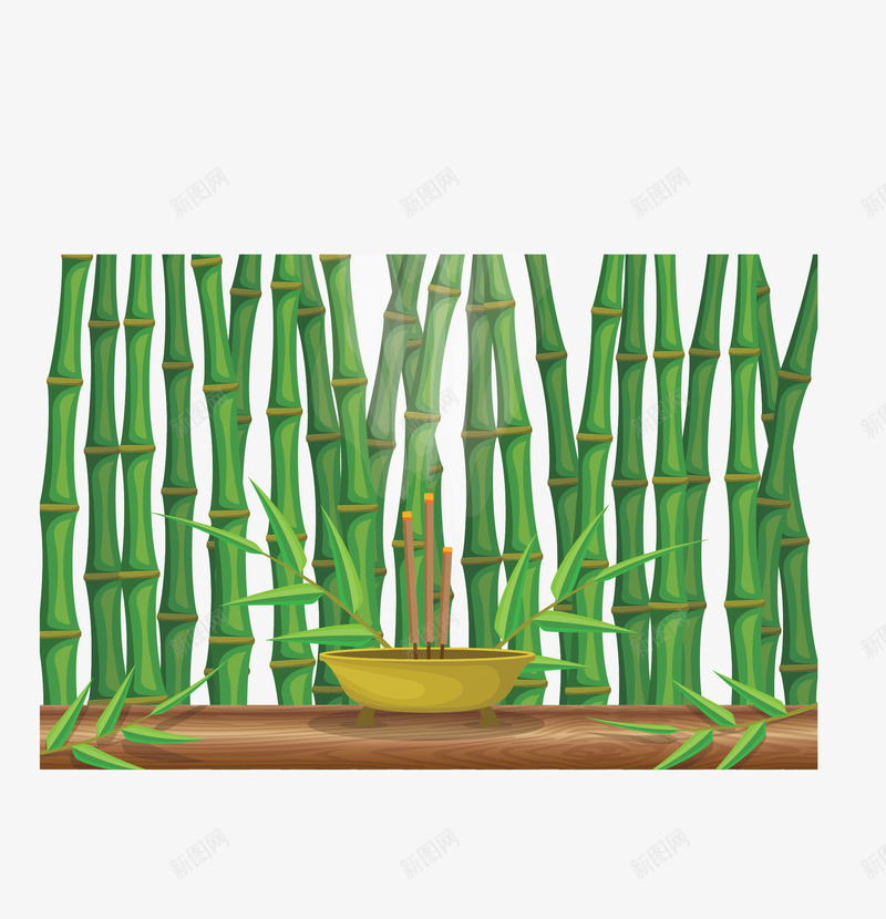 竹林中点燃的香薰矢量图ai免抠素材_新图网 https://ixintu.com 点燃香薰 矢量png 竹林 竹林香薰 美容会馆 香薰 矢量图