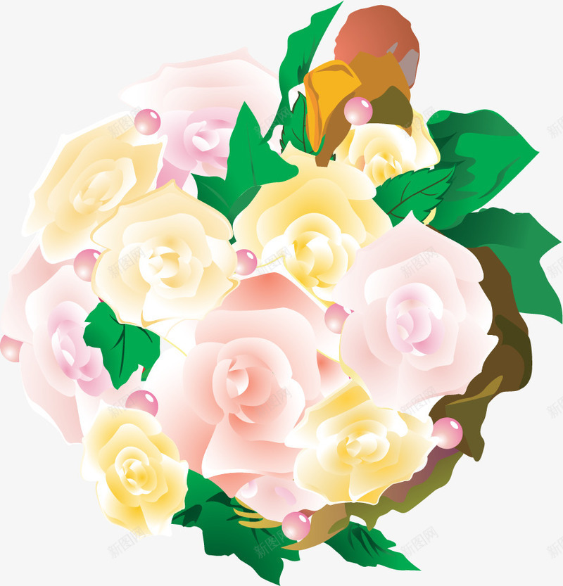 手绘粉色花球png免抠素材_新图网 https://ixintu.com 婚庆 手绘 粉色花球
