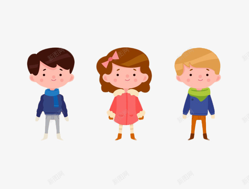 卡通小孩穿棉袄png免抠素材_新图网 https://ixintu.com 保暖 冬天 大衣 棉袄