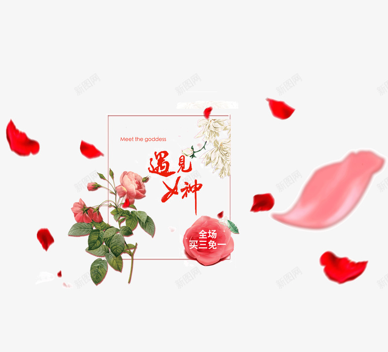 三八女王节买三免一装饰图案png免抠素材_新图网 https://ixintu.com 三八 买三免一 女王节 拔罐 玫瑰花瓣 装饰图案