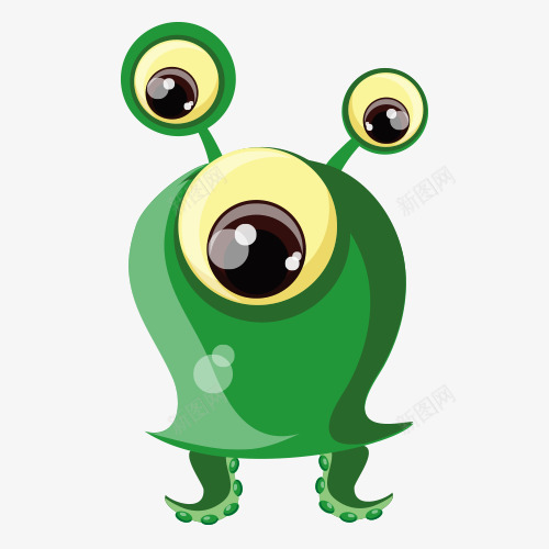 卡通大眼细菌png免抠素材_新图网 https://ixintu.com 动物 卡通 微生物 怪物 细菌