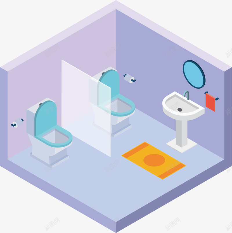 水彩卡通卫生间矢量图ai免抠素材_新图网 https://ixintu.com 创意 卡通 卫生间 干净 手绘 方便 水彩 设计 矢量图