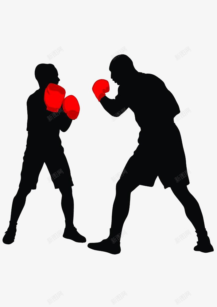 黑色拳击男士png免抠素材_新图网 https://ixintu.com 人物 手绘 拳击 拳击剪影 拳击手套 男士 简约 黑色