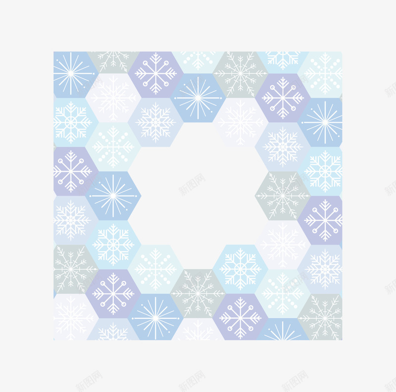 拼接雪花框架png免抠素材_新图网 https://ixintu.com 冬天 冬季 拼接雪花 落雪 边框纹理 雪花框架 雪花片