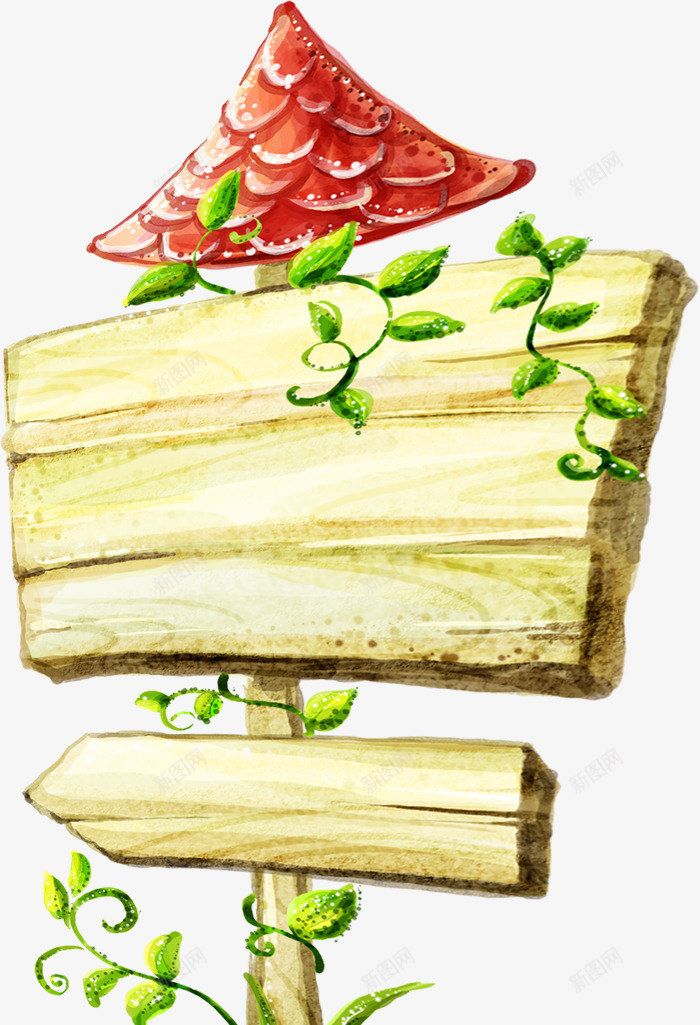 清新插画美景创意木板png免抠素材_新图网 https://ixintu.com 创意 插画 木板 清新 美景