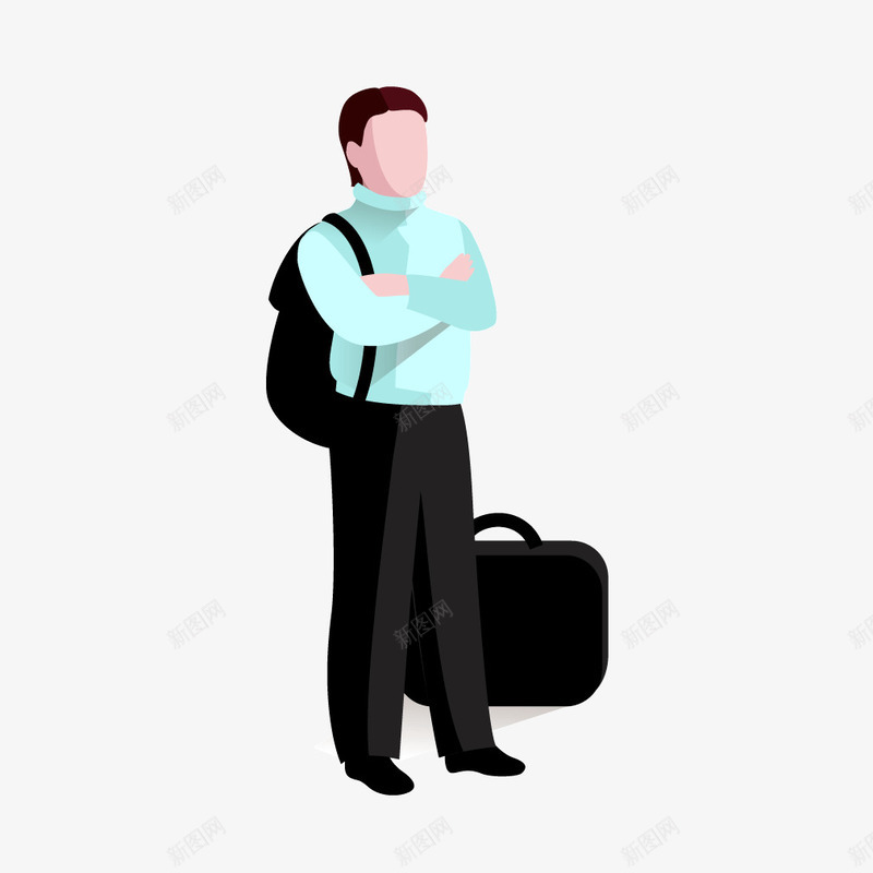 蓝色黑色商务扁平男士png免抠素材_新图网 https://ixintu.com 商务 扁平 男士 蓝色 黑色